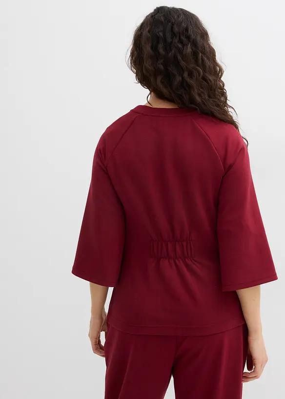 Boxy shirt van scuba met elastisch inzetstuk, bonprix