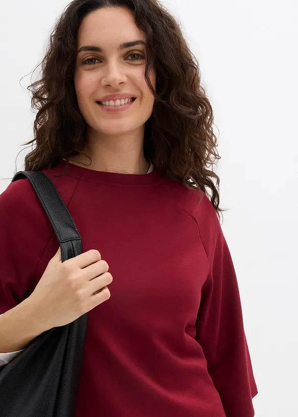 Boxy shirt van scuba met elastisch inzetstuk, bonprix