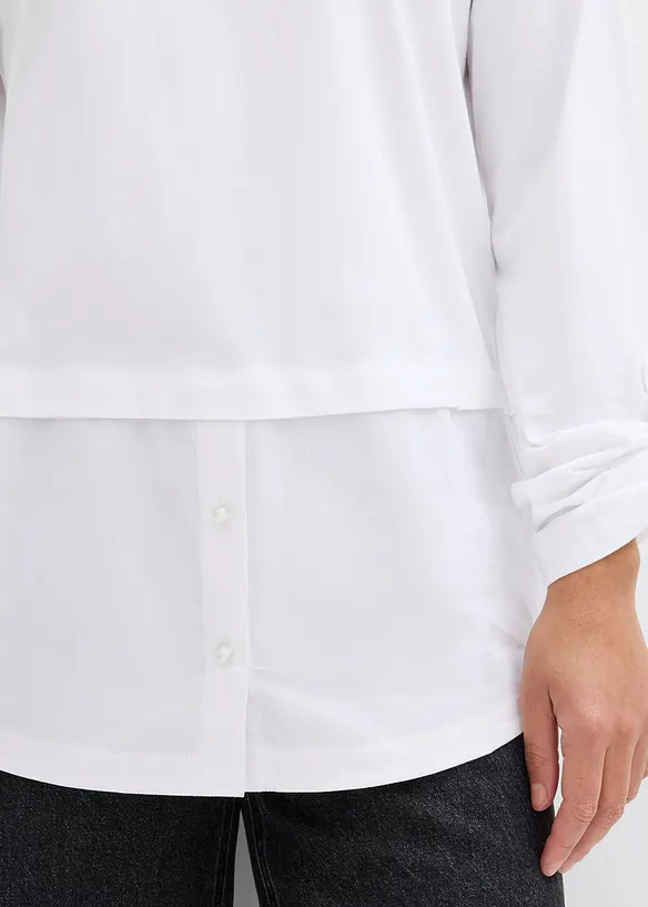 Shirt met blouse-inzet, bonprix
