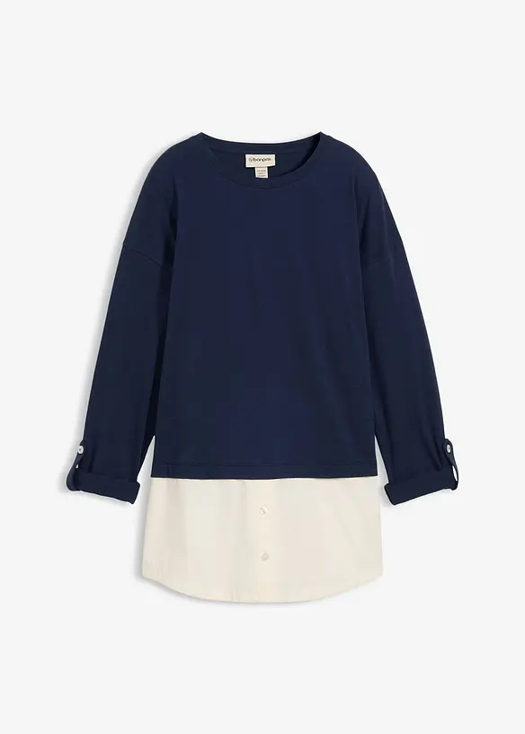 Shirt met blouse-inzet, bonprix
