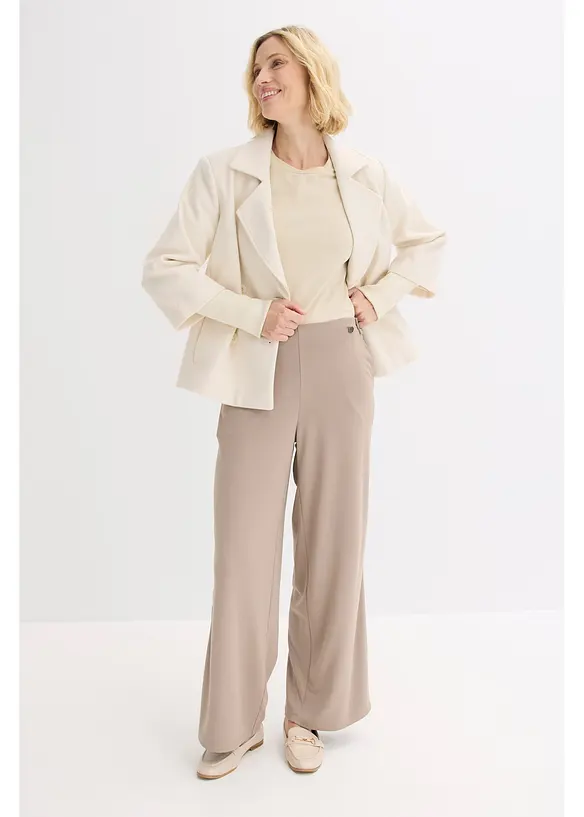 Jersey broek met sierbandjes, bonprix