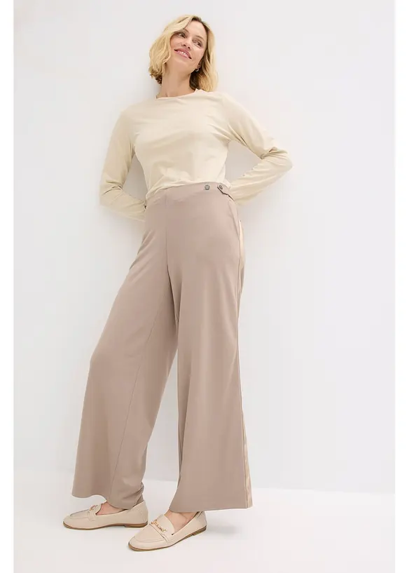 Jersey broek met sierbandjes, bonprix