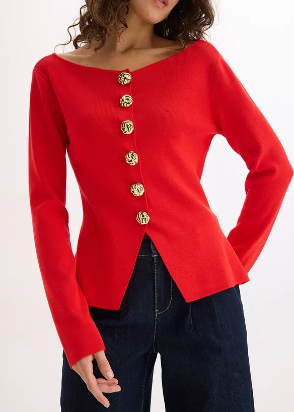 Peplum vest met decoratieve knopen, bonprix