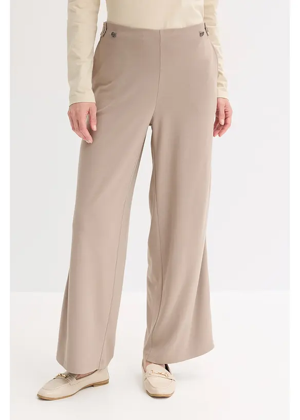 Jersey broek met sierbandjes, bonprix