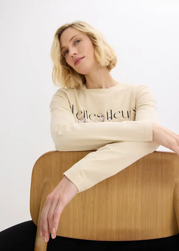 Longsleeve met biologisch katoen, bonprix