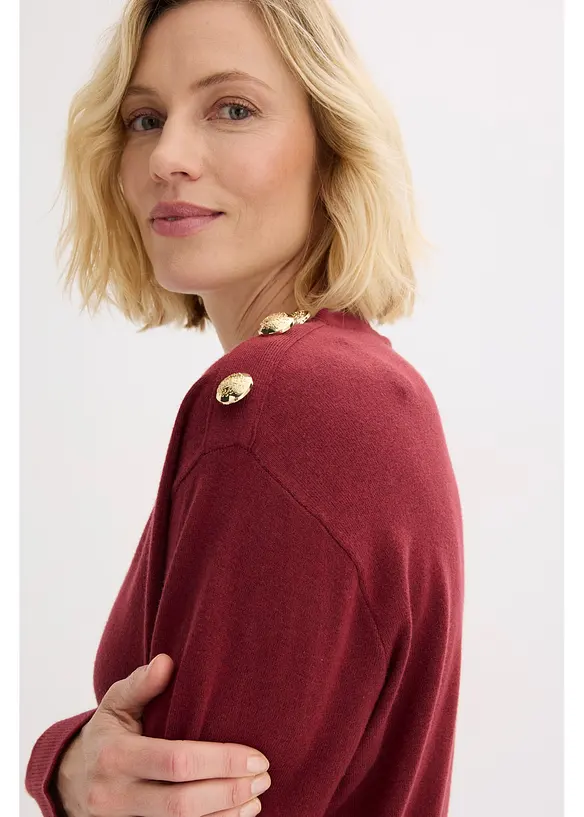 Fijngebreide trui met knoopsluiting, bonprix