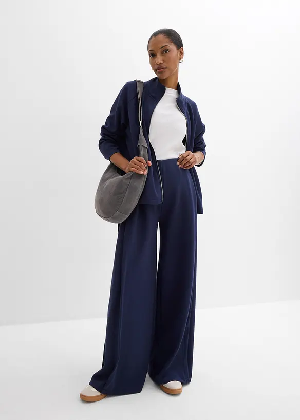 Wijde broek in een modalmix met plooi aan de zijkanten, bonprix