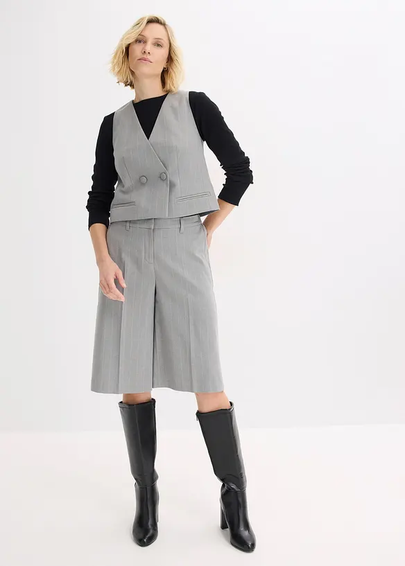 Bermuda met bandplooien, krijtstreep, bonprix