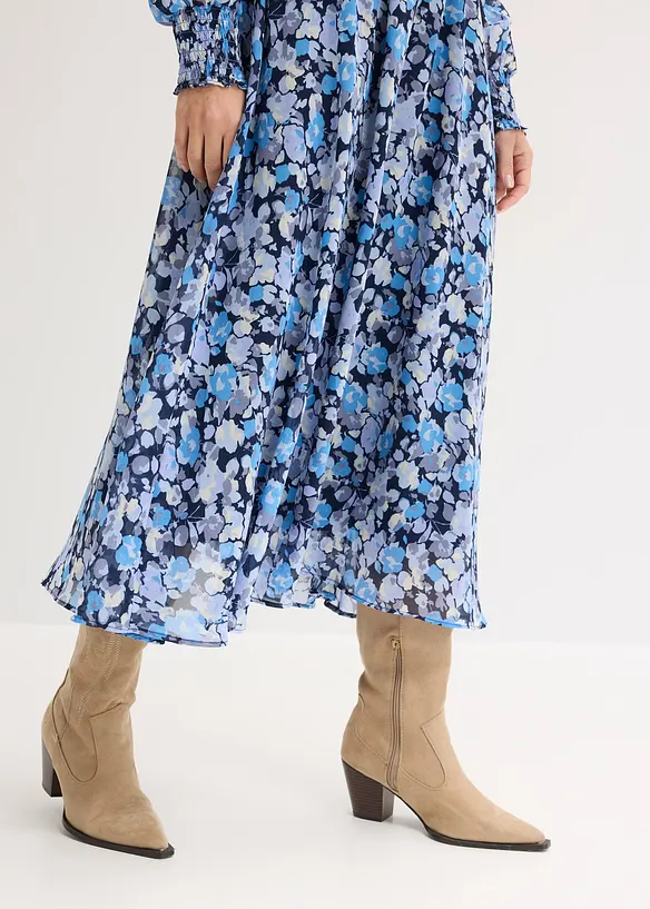 Jurk van chiffon met opstaande kraag, bonprix