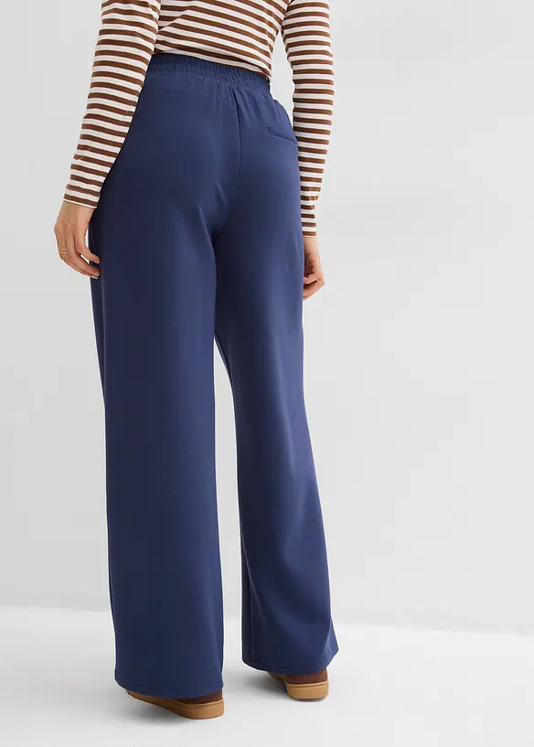 Jersey broek van scuba met bandplooien, bonprix