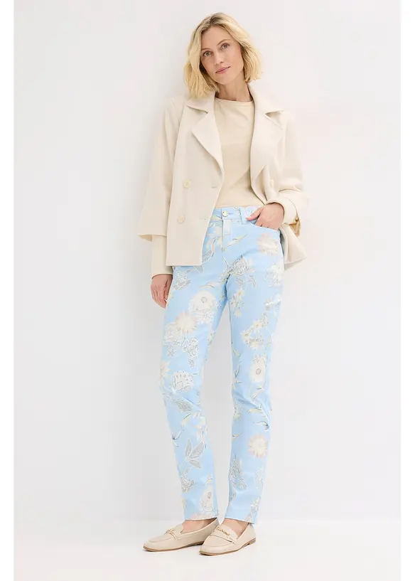 Gedessineerde stretch broek, bonprix