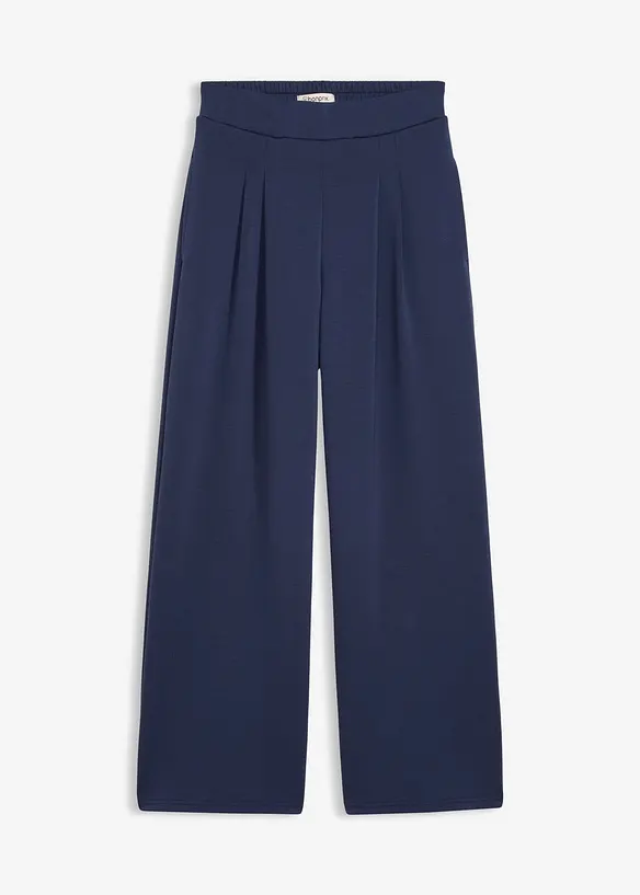 Jersey broek van scuba met bandplooien, bonprix