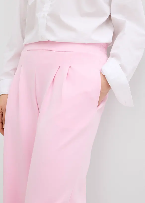 Jersey broek van scuba met bandplooien, bonprix