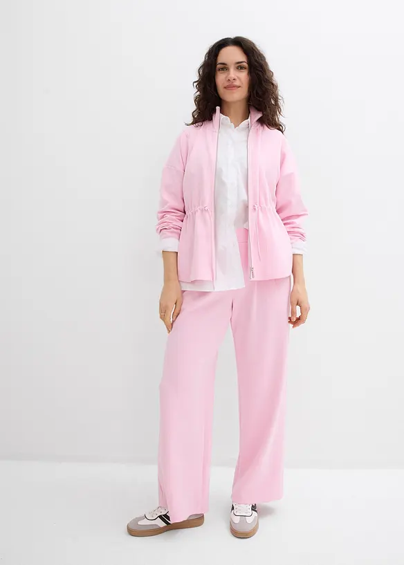 Jersey broek van scuba met bandplooien, bonprix