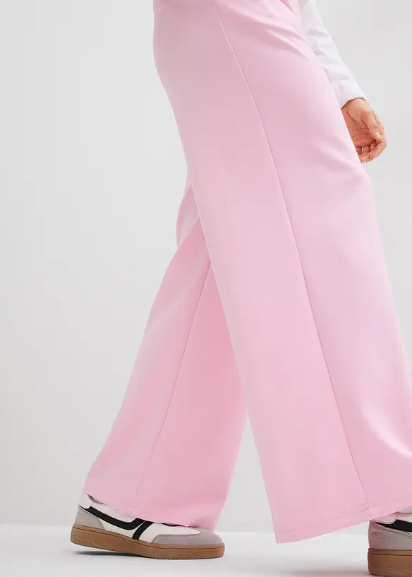 Jersey broek van scuba met bandplooien, bonprix