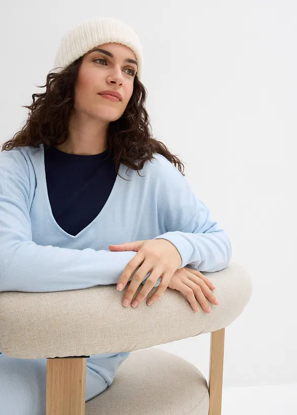 Oversized sweater in gebreide look, bonprix