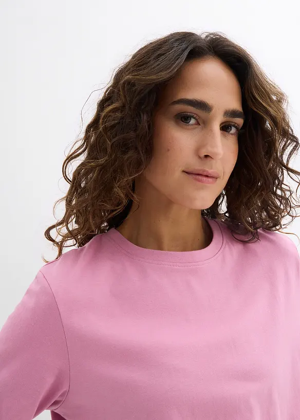 Longshirt van biologisch katoen (set van 2), bonprix