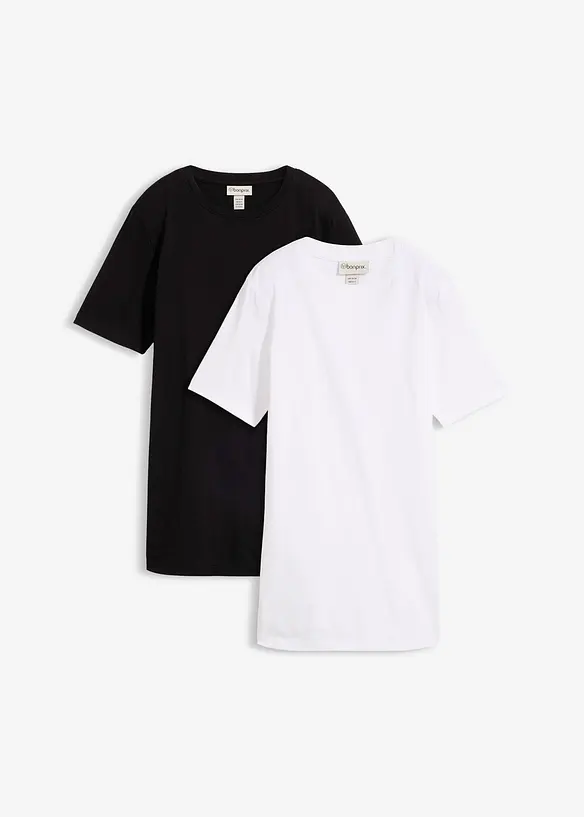 Longshirt van biologisch katoen (set van 2), bonprix