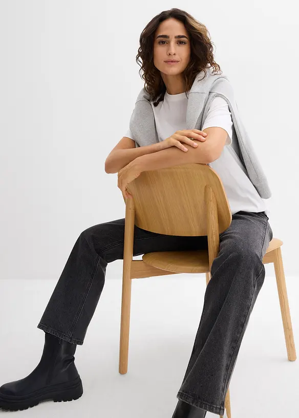 Longshirt van biologisch katoen (set van 2), bonprix