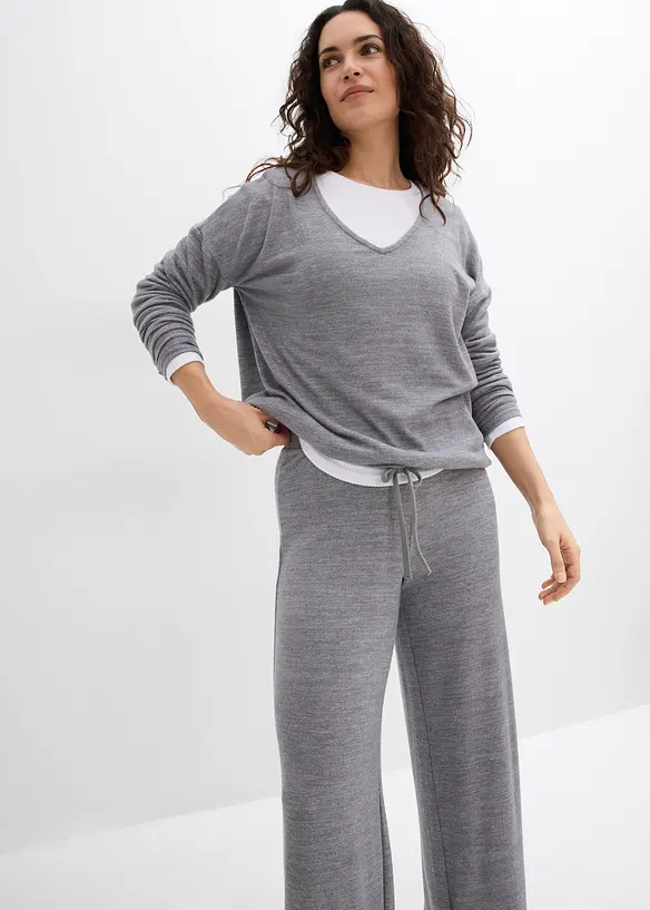 Jersey broek in gebreide look, bonprix