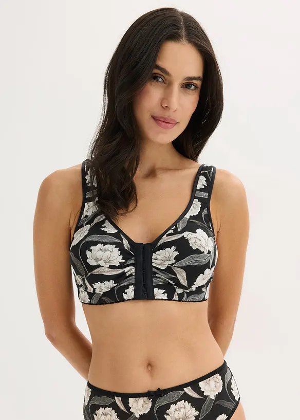 Bh met biologisch katoen zonder beugel met voorsluiting (set van 2), bonprix