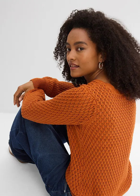 Trui in een katoenmix, bonprix