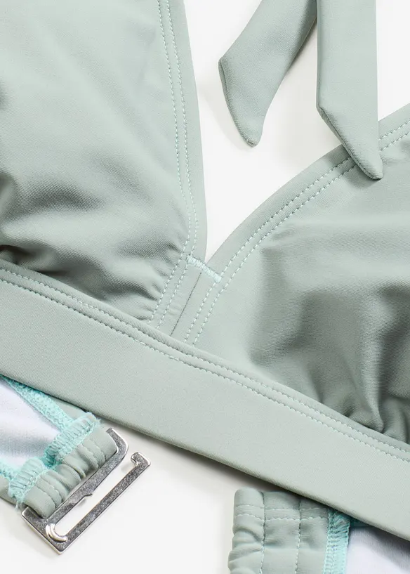 Bikini en zwemshort met gerecycled polyamide (3-dlg. set), bonprix