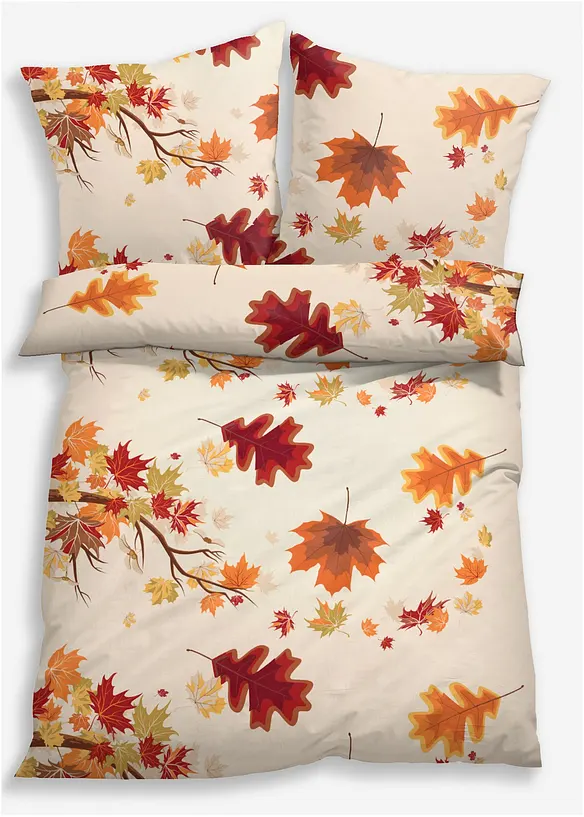 Dekbedovertrek met herfstbladeren, bonprix