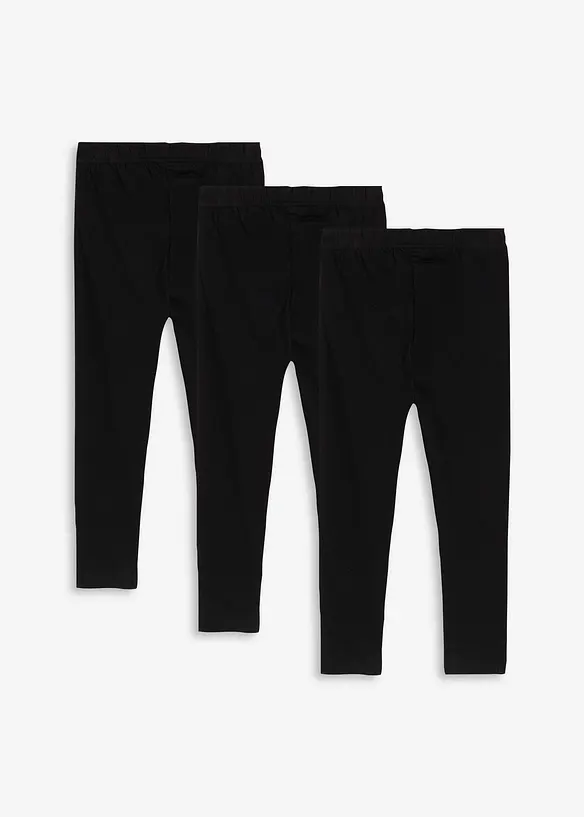Legging van een elastische katoenmix (set van 3), bonprix