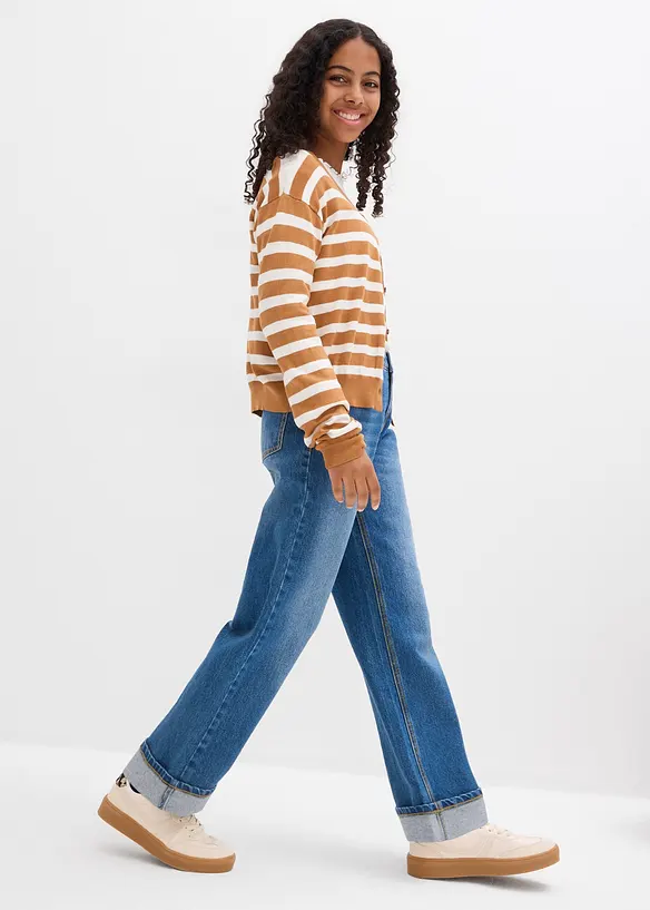 Wide leg jeans low waist, bonprix