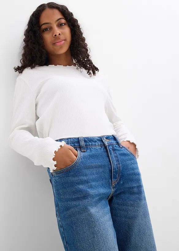 Wide leg jeans low waist, bonprix