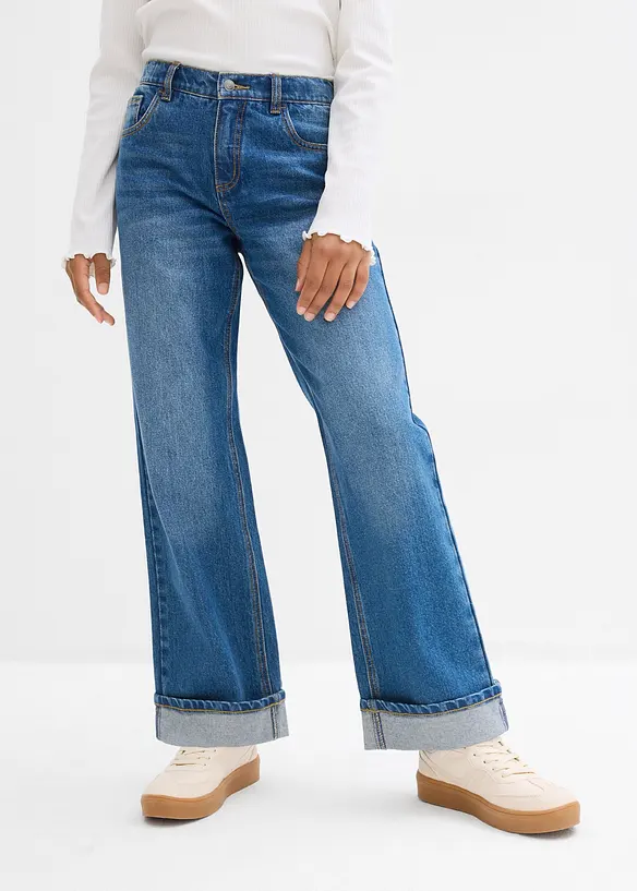 Wide leg jeans low waist, bonprix