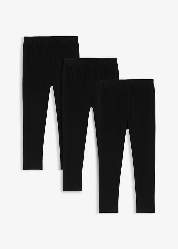 Legging van een elastische katoenmix (set van 3), bonprix