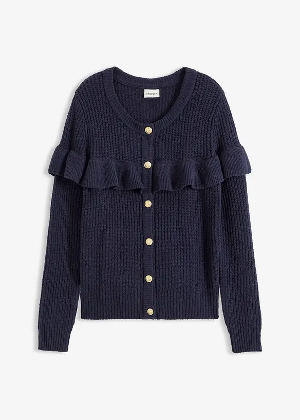 Fijn gebreid vest van katoenmix, bonprix