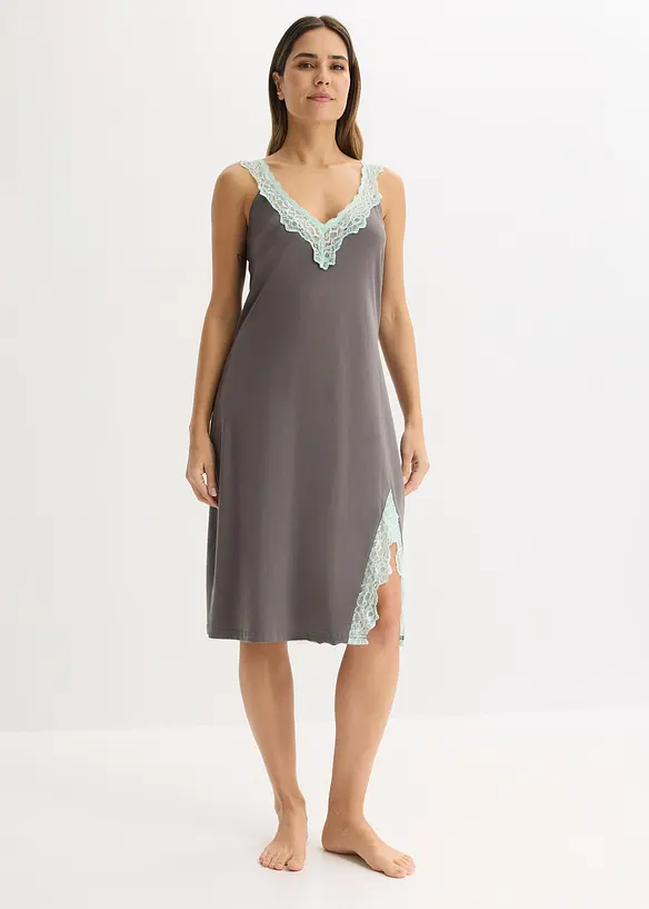 Nachthemd met viscose en kant, bonprix