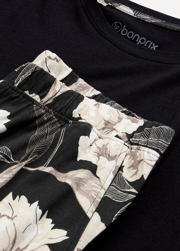 Pyjama met viscose en wijde pijpen, bonprix