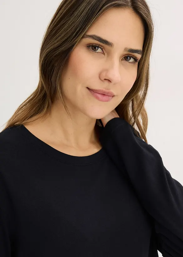 Pyjama met viscose en wijde pijpen, bonprix