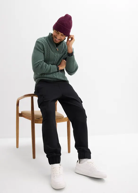 Joggingbroek met cargozakken, loose fit, bonprix