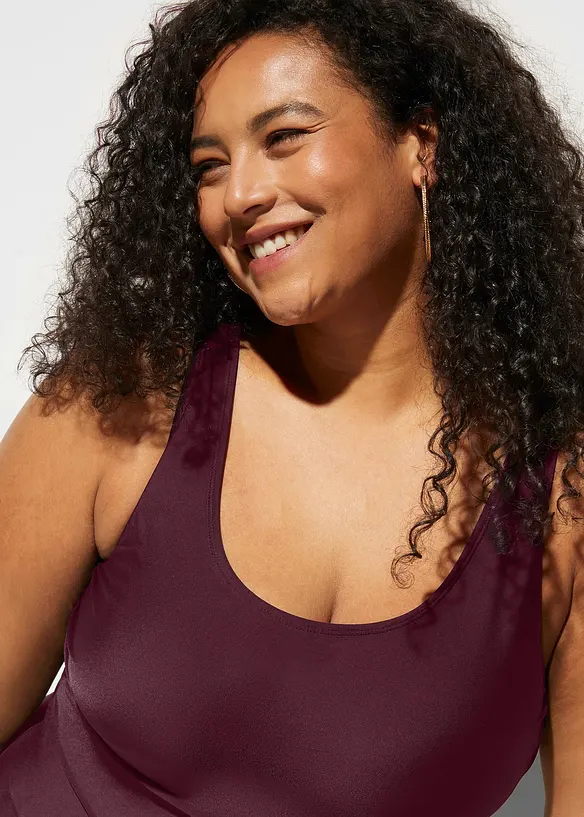 Corrigerend badpak met sierplooitjes, licht corrigerend, bonprix