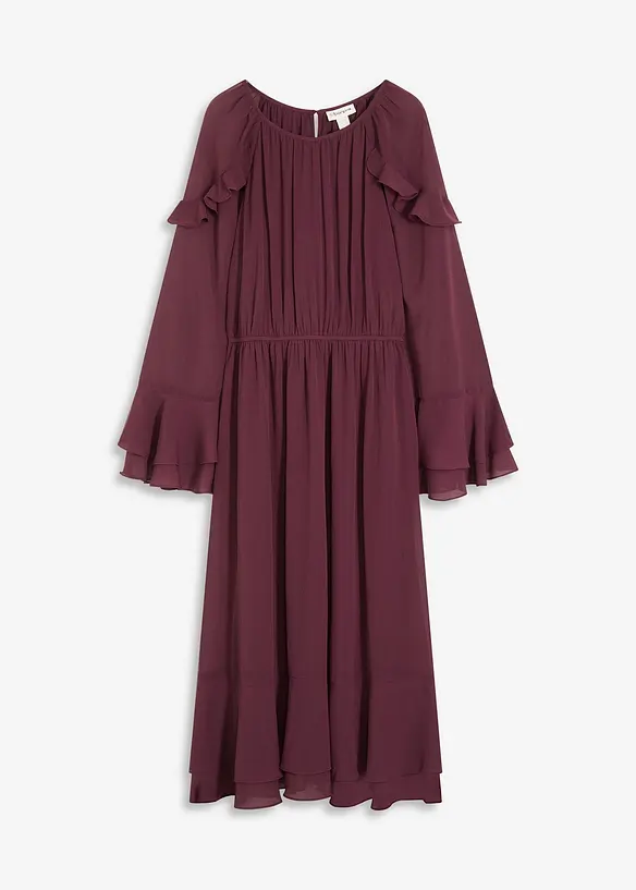 Chiffon jurk met volants, bonprix