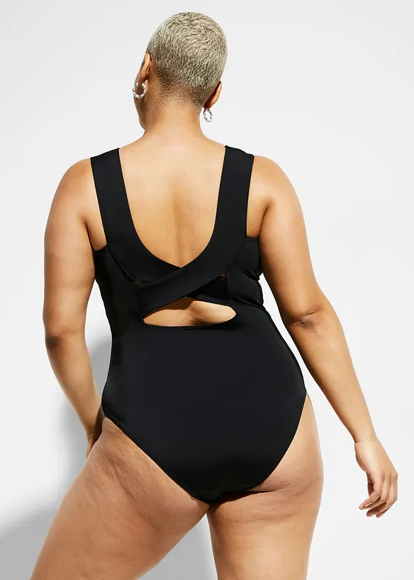 Corrigerend badpak met V-hals, sterk corrigerend, bonprix