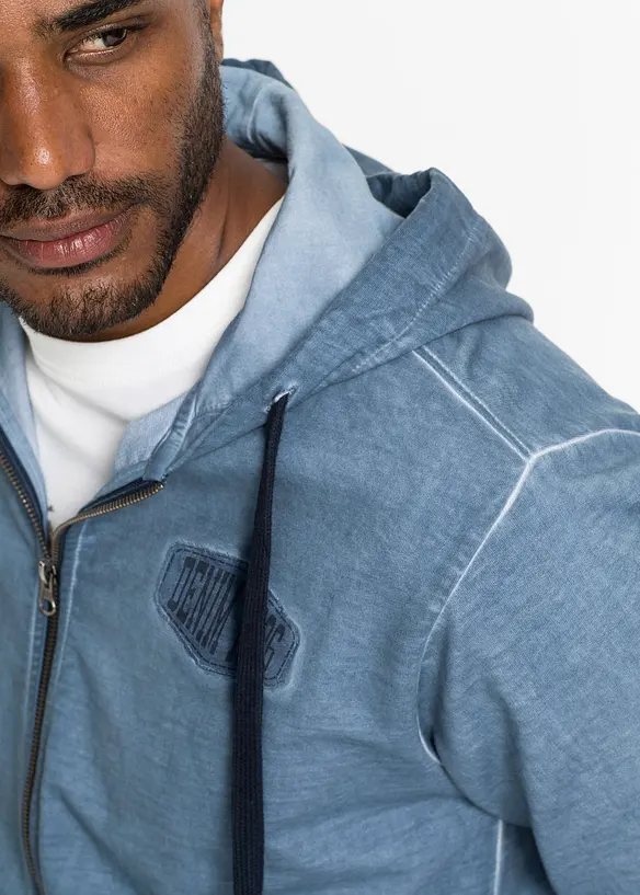 Sweatvest met capuchon in washed out look, bonprix