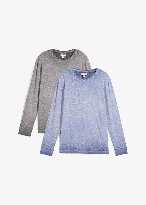 Longsleeve van biologisch katoen (set van 2), bonprix