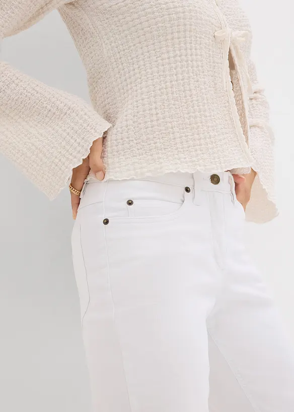 Mid waist stretch jeans, straight, bonprix