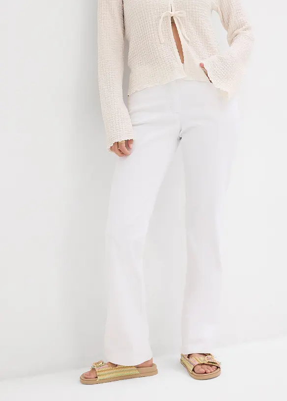 Mid waist stretch jeans, straight, bonprix