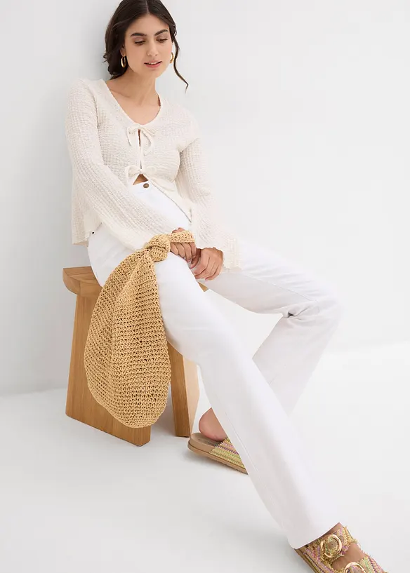 Mid waist stretch jeans, straight, bonprix