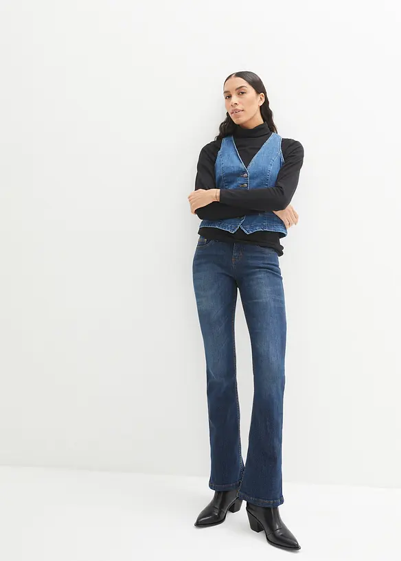 Bootcut stretch jeans, mid waist, bonprix