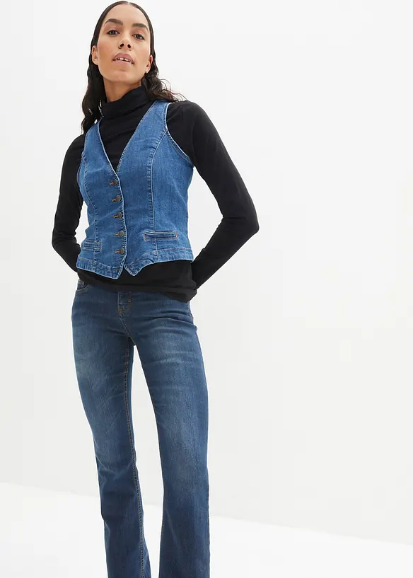 Bootcut stretch jeans, mid waist, bonprix