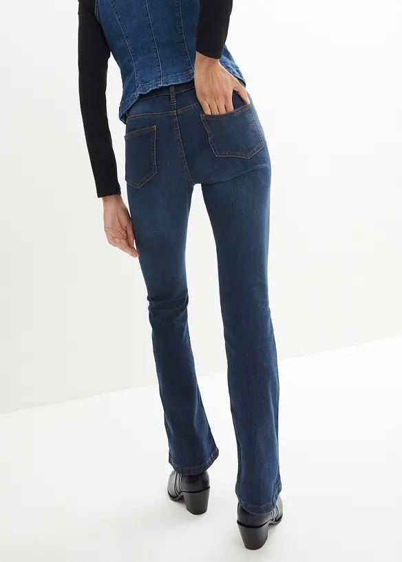 Bootcut stretch jeans, mid waist, bonprix