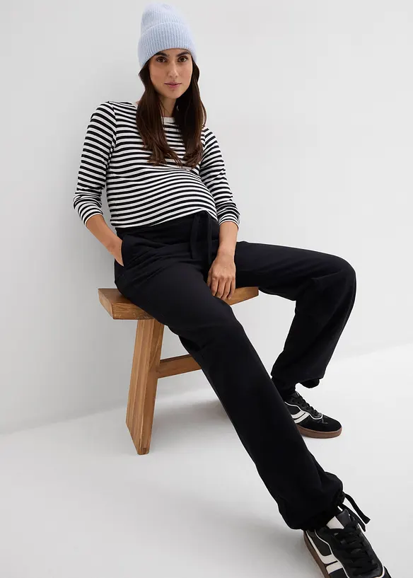 Zwangerschapsbroek met verstelbare zoomwijdte, van puur biologisch katoen, bonprix